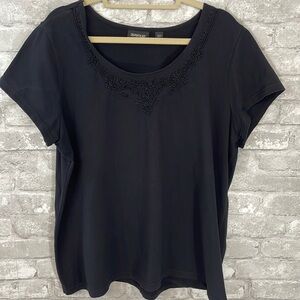 Avenue Black Beaded Top